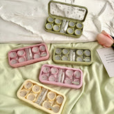 Estuche para lentes de contacto de colores con tulipanes triturados